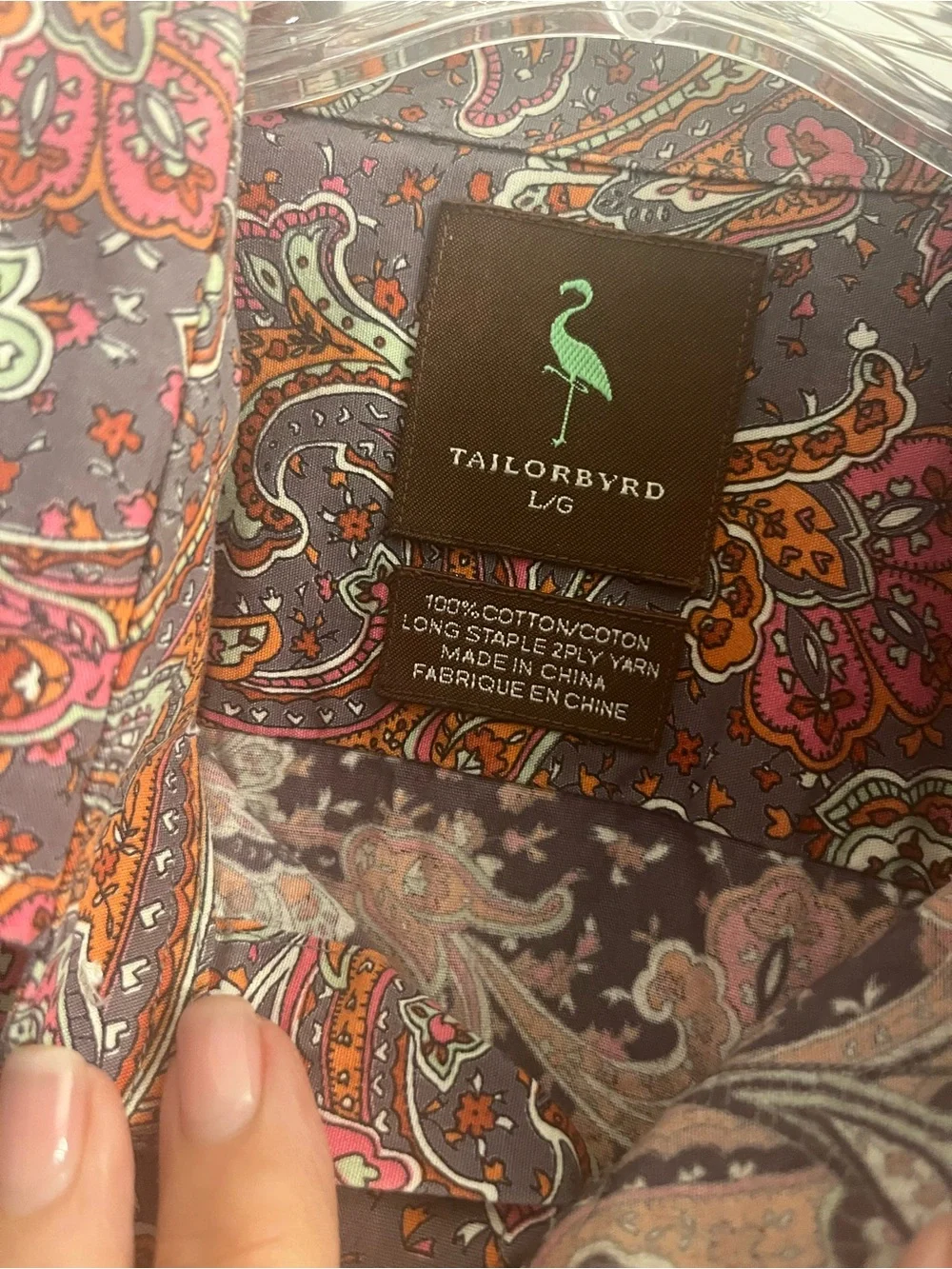 Tailorbyrd Brown Paisley Long-Sleeve Button-Down Shirt